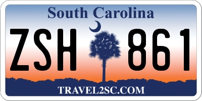 SC license plate ZSH861