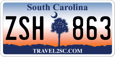 SC license plate ZSH863