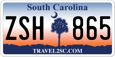 SC license plate ZSH865