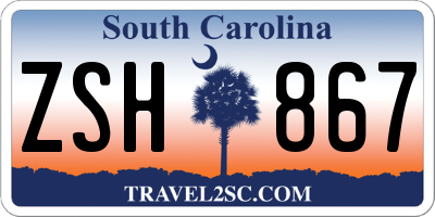 SC license plate ZSH867
