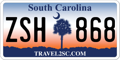 SC license plate ZSH868