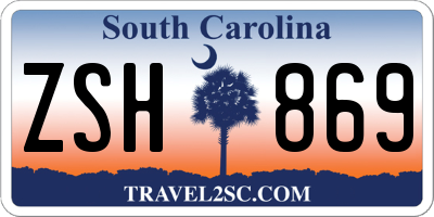 SC license plate ZSH869