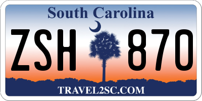 SC license plate ZSH870
