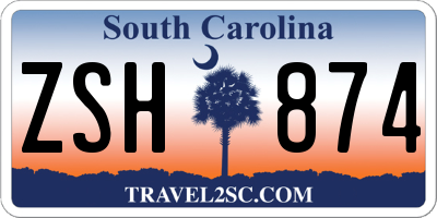 SC license plate ZSH874