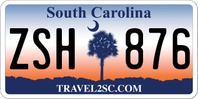 SC license plate ZSH876