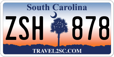 SC license plate ZSH878