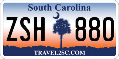SC license plate ZSH880