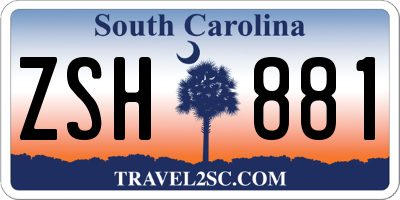 SC license plate ZSH881