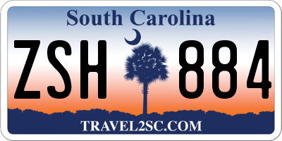 SC license plate ZSH884
