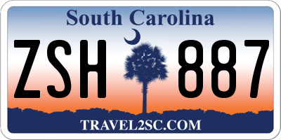 SC license plate ZSH887