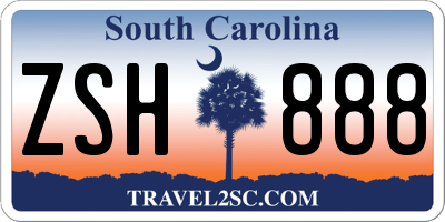 SC license plate ZSH888
