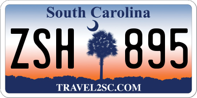SC license plate ZSH895
