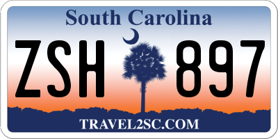 SC license plate ZSH897