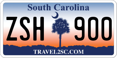 SC license plate ZSH900