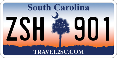SC license plate ZSH901
