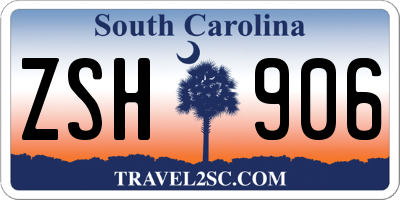 SC license plate ZSH906