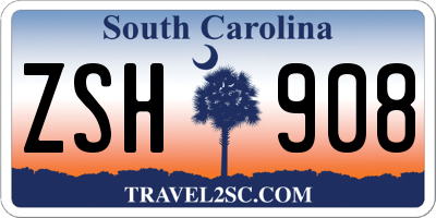 SC license plate ZSH908