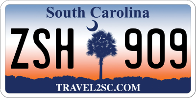 SC license plate ZSH909