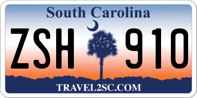 SC license plate ZSH910