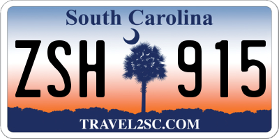 SC license plate ZSH915