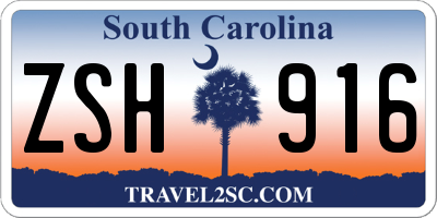 SC license plate ZSH916