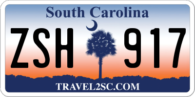SC license plate ZSH917