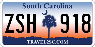 SC license plate ZSH918