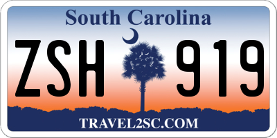 SC license plate ZSH919