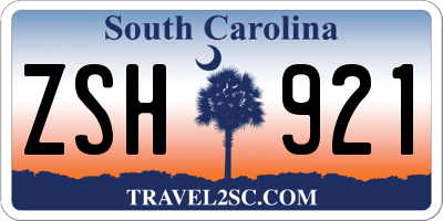 SC license plate ZSH921