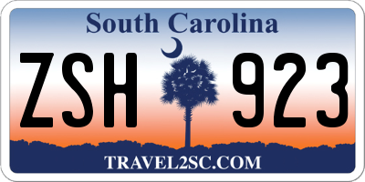 SC license plate ZSH923