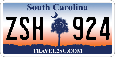 SC license plate ZSH924