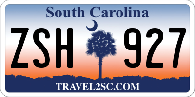 SC license plate ZSH927