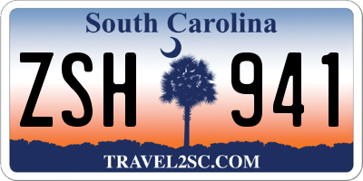 SC license plate ZSH941