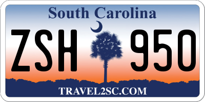 SC license plate ZSH950