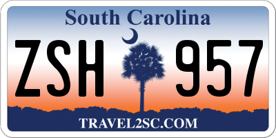 SC license plate ZSH957
