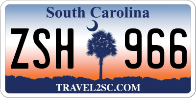 SC license plate ZSH966