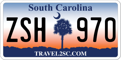 SC license plate ZSH970