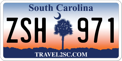 SC license plate ZSH971