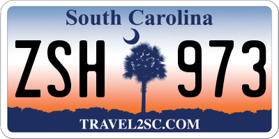SC license plate ZSH973