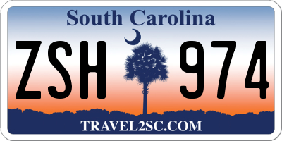 SC license plate ZSH974