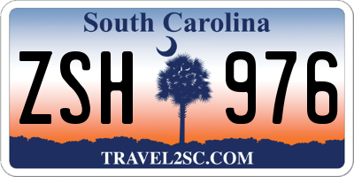 SC license plate ZSH976