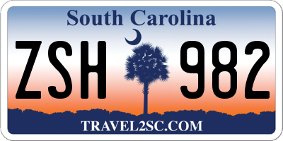 SC license plate ZSH982