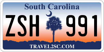 SC license plate ZSH991