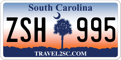 SC license plate ZSH995