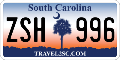 SC license plate ZSH996