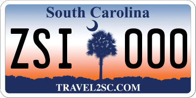 SC license plate ZSI000