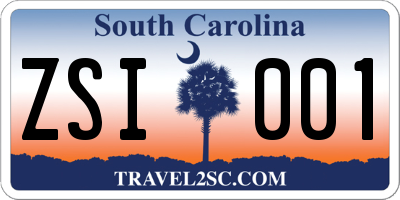 SC license plate ZSI001