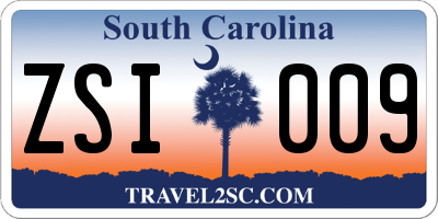 SC license plate ZSI009