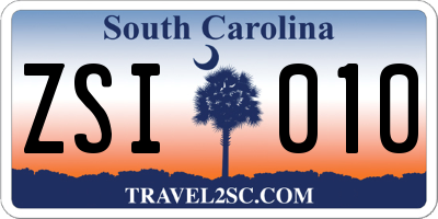 SC license plate ZSI010