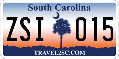 SC license plate ZSI015